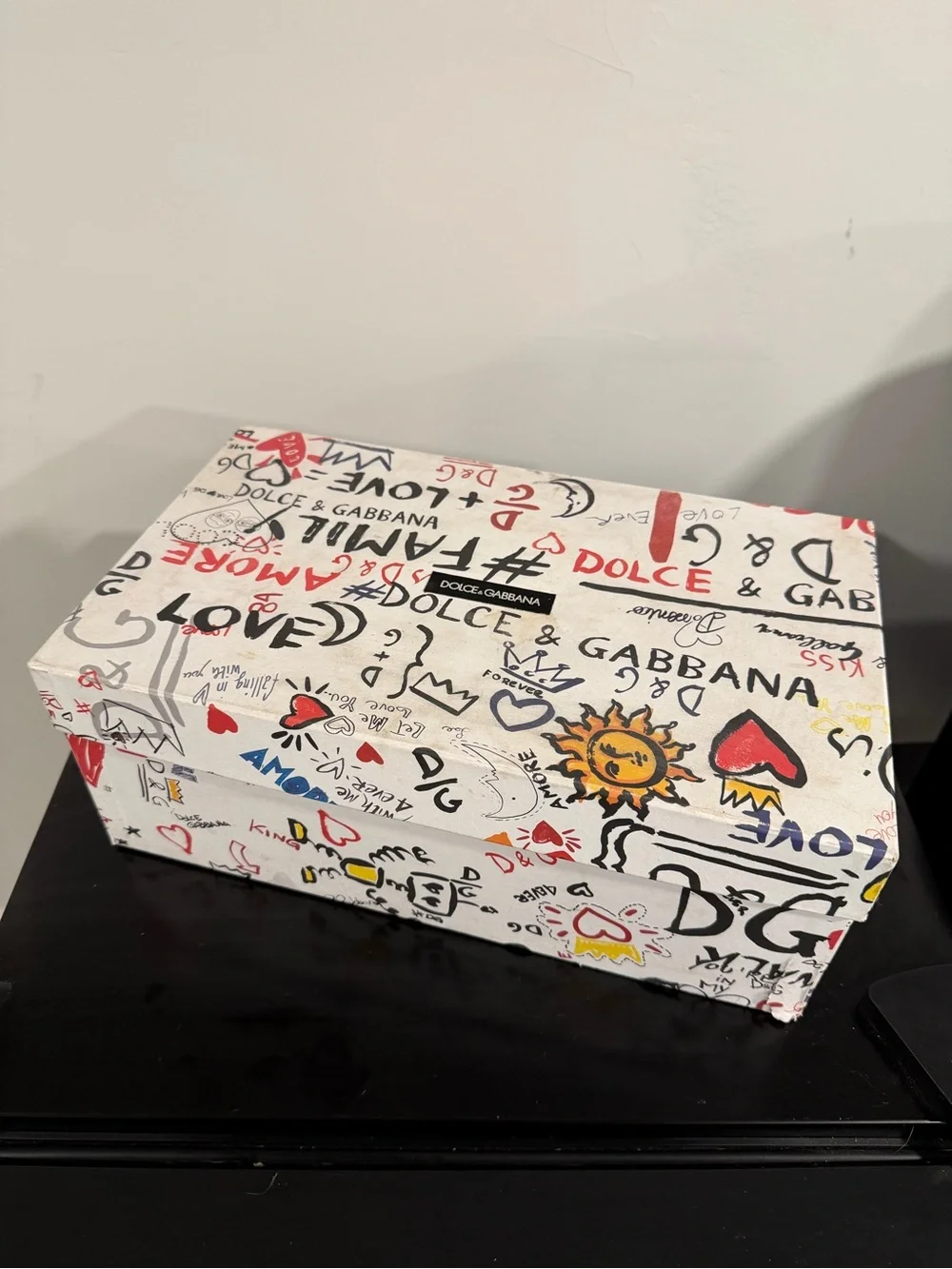 Dolce & Gabbana Black and White Logo Sneakers with Branded Box